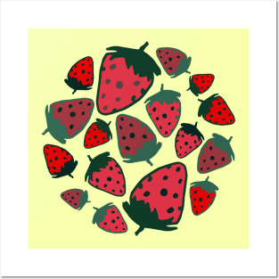Strawberry red summer fruit Posters and Art